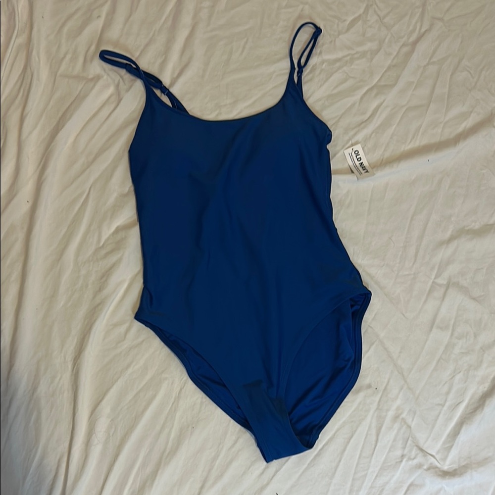 Solid Blue One-Piece Swimsuit